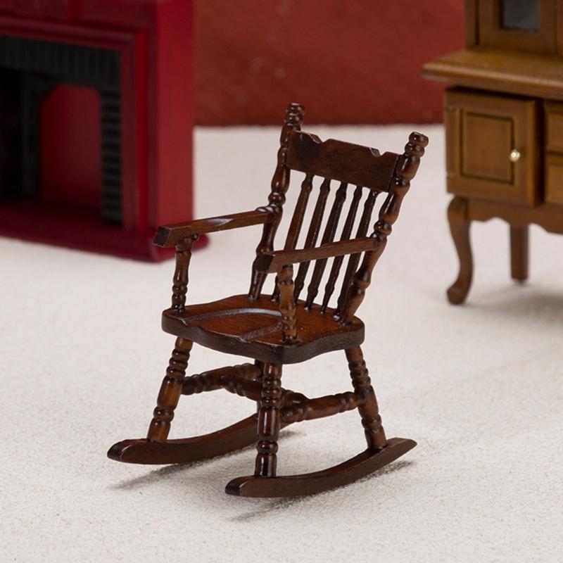 Doll House Rocking Chair Model Realistic Dollhouses Rocking Chair Realistic Play Chair Realistic 1:12 Model Toy