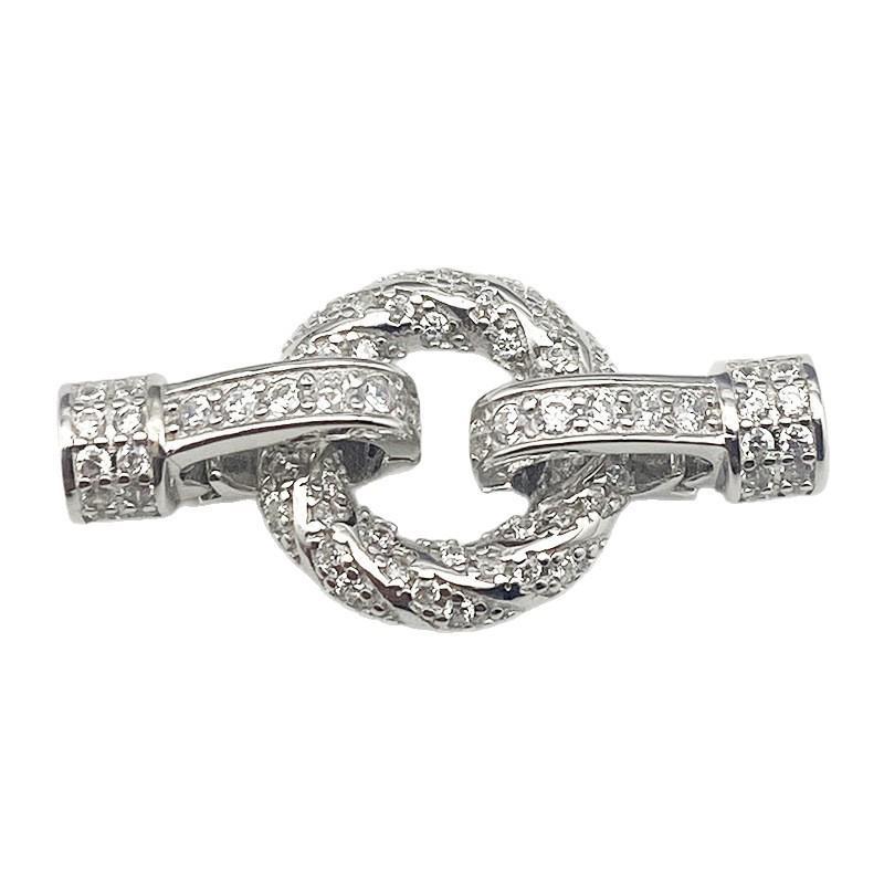 Fermoir Rond pour Collier et Bracelet en Argent Sterling S925 pour Bijoux DIY