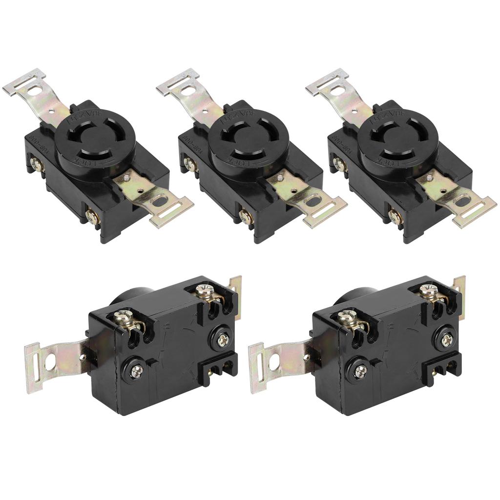 5Pcs American 3‑Holes Socket Gasoline Generator Accessory for 168f 188f 2 3 5 6.5KW 250V