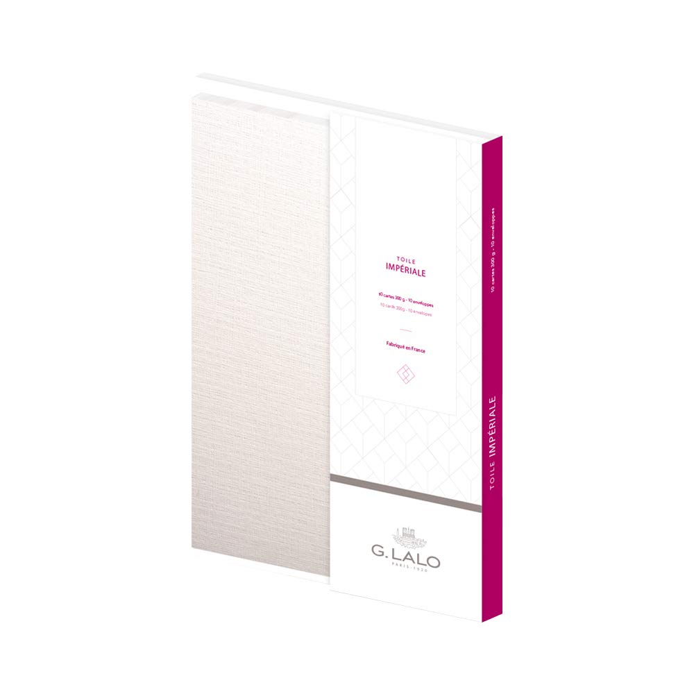 

G.Lalo Toile Imperial 10-Piece Card and Envelope Set, 9x14cm, White, gl26600