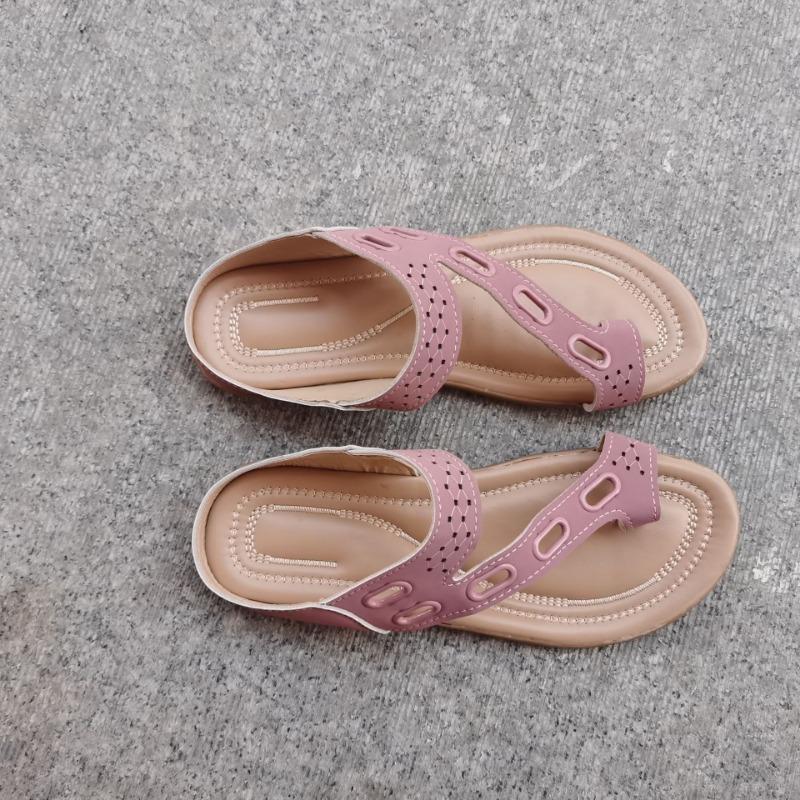 New toe slippers hollow splicing flat bottom casual 414243 large size sandals