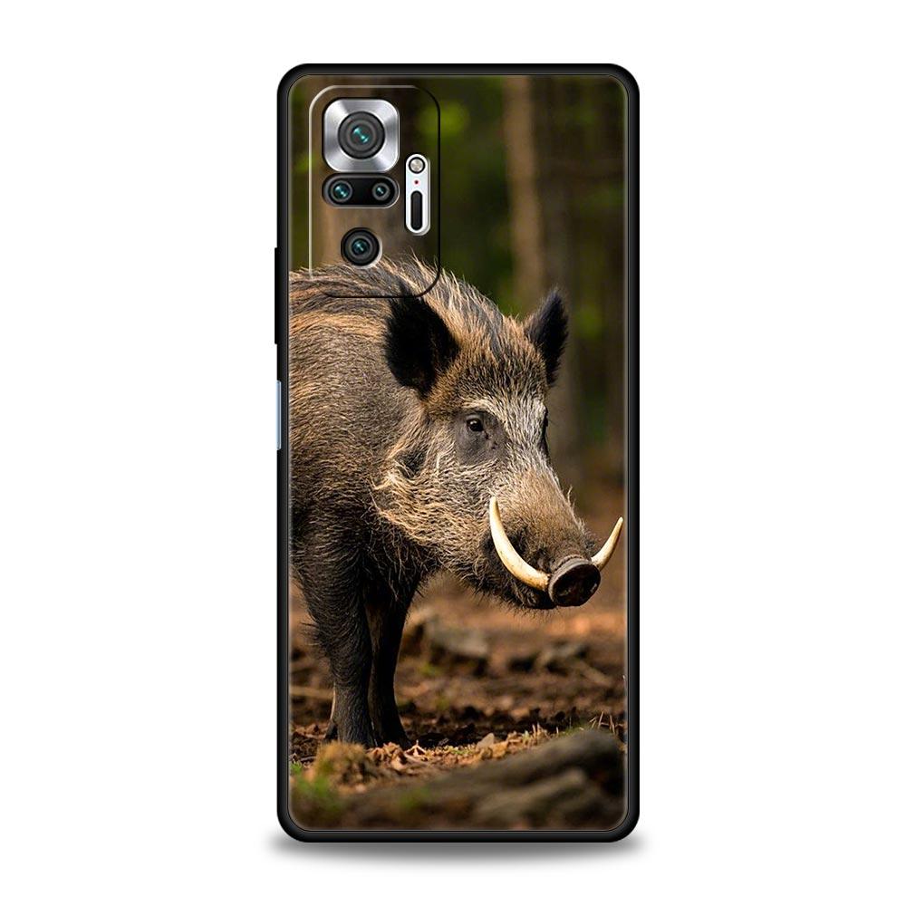 Wild Boar Phone Case Cover for Redmi 14C 10C Note 15 14 13 12 10 11 K40 Pro Plus 5G Soft TPU Shockproof Shell Fundas Capas Coque