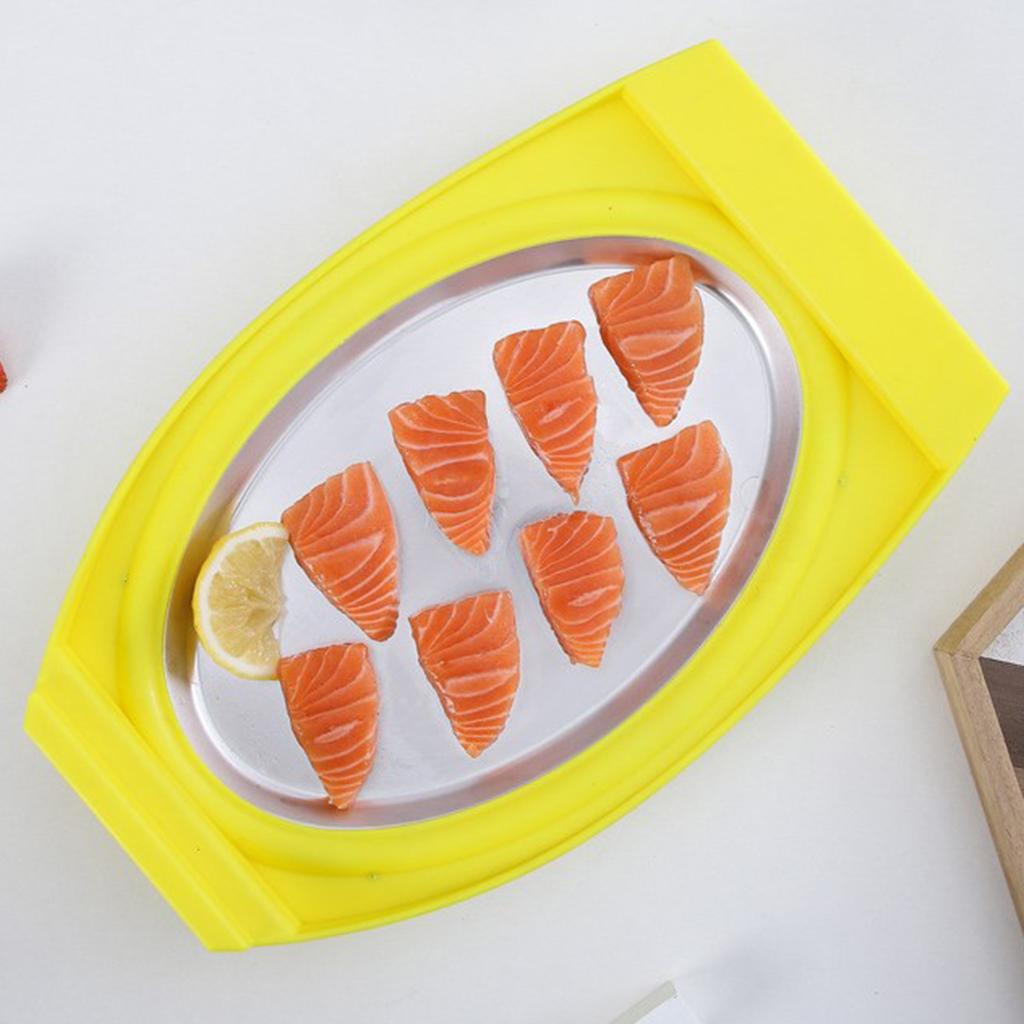 

Durable Instant Ice Cream Maker Tray Family DIY Pan Food Plate Sweet Frozen Yogurt Stainless Steel Cold Making 500ml жёлтый