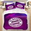 FC Bayern München Muster Bettwäsche Steppdecke Set Bettbezug Kissenbezug Heimdekoration Geburtstagsgeschenk (1 Bettbezug + 2 Kissenbezüge, ohne Füllung)