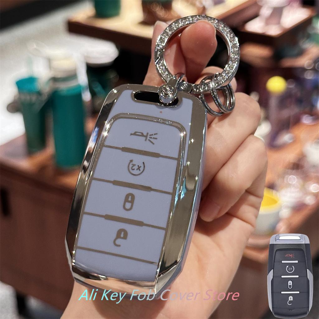 Key Fob Cover with Keychain Lanyard for Jeep 2019-2022 Dodge RAM 1500 2500 3500 4500 5500