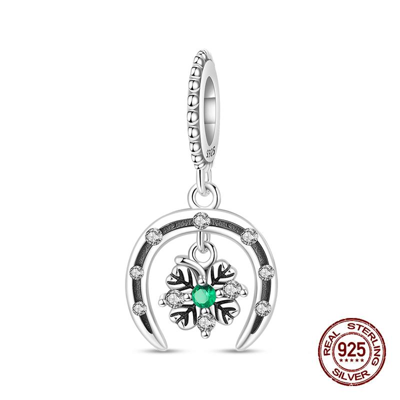 Authentic Copper Glowing Planet Zircon Floral Fairy Four Leaf Shamrock Charms Bead Fit Authentic Bracelets Diy Jewelry Gift