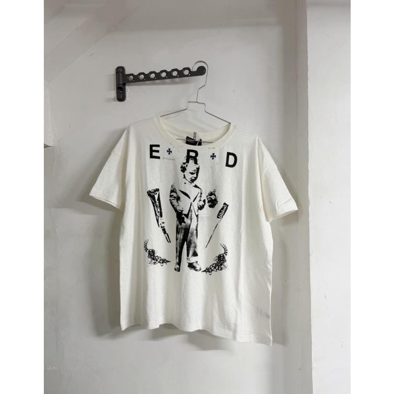 Letter printing retro portrait American tide brand loose men's and women's casual short-sleeved T-shirt tide