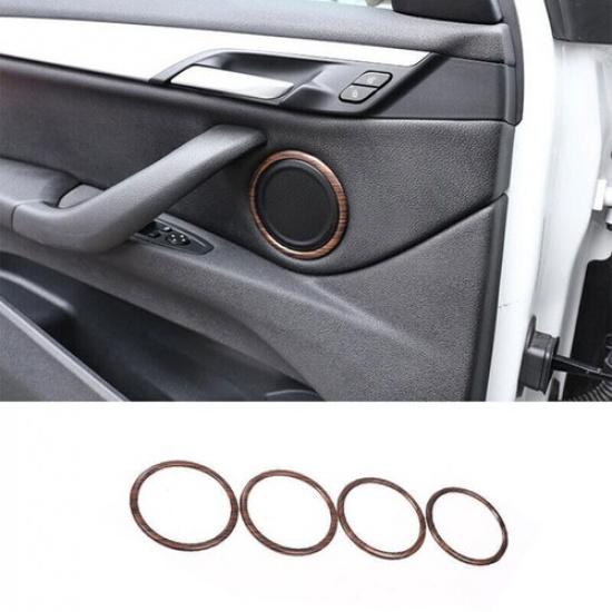 For BMW 2 Series Touring 2015- Wood Grain Inner Door Horn Frame Cover Trim