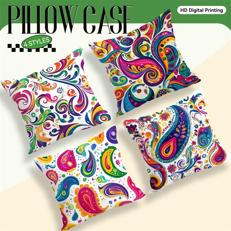 Paisley Pattern Cushion Pillowcase Printed Polyester 45X45Cm Throw Pillow Cover Decorative Sofa Cushion Pillowslip Home Decor
