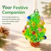 Handmade Beaded Christmas Tree Keychain, Faux Crystal Xmas Pendant, Festive Bead Keychain Craft 3D Holiday Key Ring Charm Accessory for Home