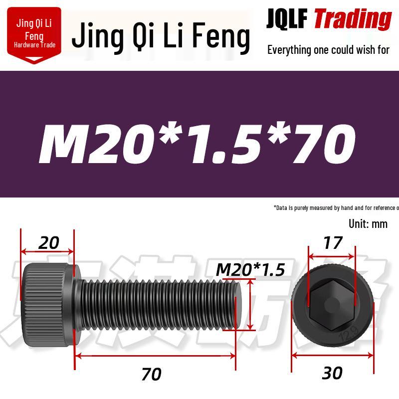 High-Strength Black Hex Socket Head Cap Screw, M8-M48, Fine Thread, Full Thread, Fine Pitch