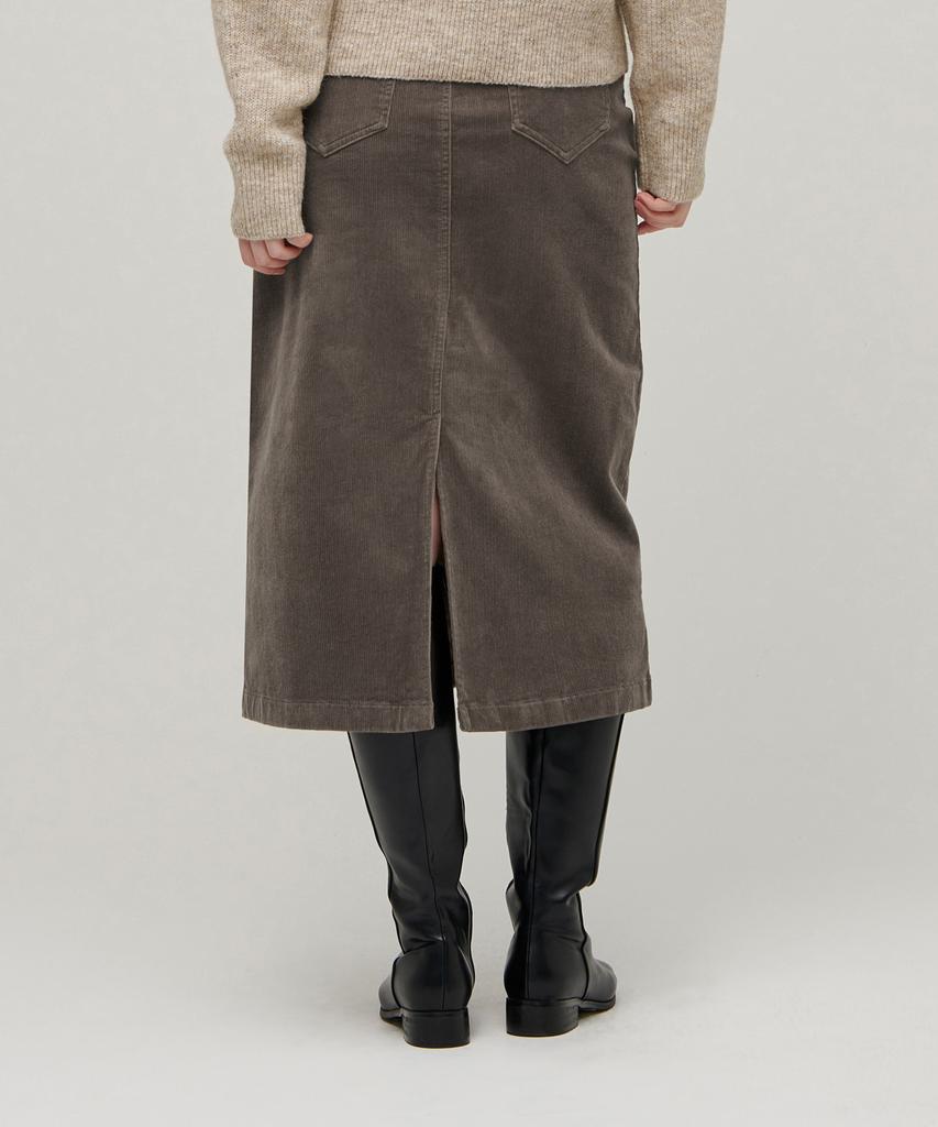 Musinsa Standard Woman Women'S Corduroy Midi Skirt [Khaki Brown]