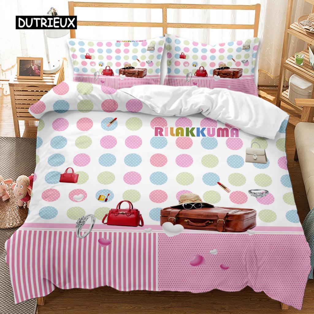 British Style Duvet Cover Set Cartoon Small Fresh I Love Paris Bedding Set for Kid Teen Polyester Paris Street Scene Quilt Cover