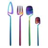 4-częściowy matowy zestaw sztućców tęczowych ze stali nierdzewnej Zestaw sztućców Nóż Widelec Kawa Lody Łyżka Zestaw obiadowy