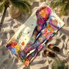 Exotic-colored decorative elephant polyester microfiber beach towel is highly absorbent, suitable for swimming and beach outings