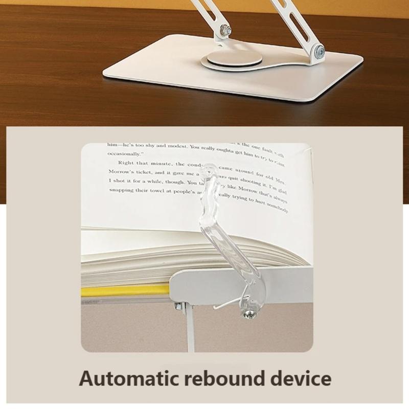 Ergonomic Acrylic Book Stand Height Adjustable and Angle for Reading Study and Cooking Foldable Portable Design