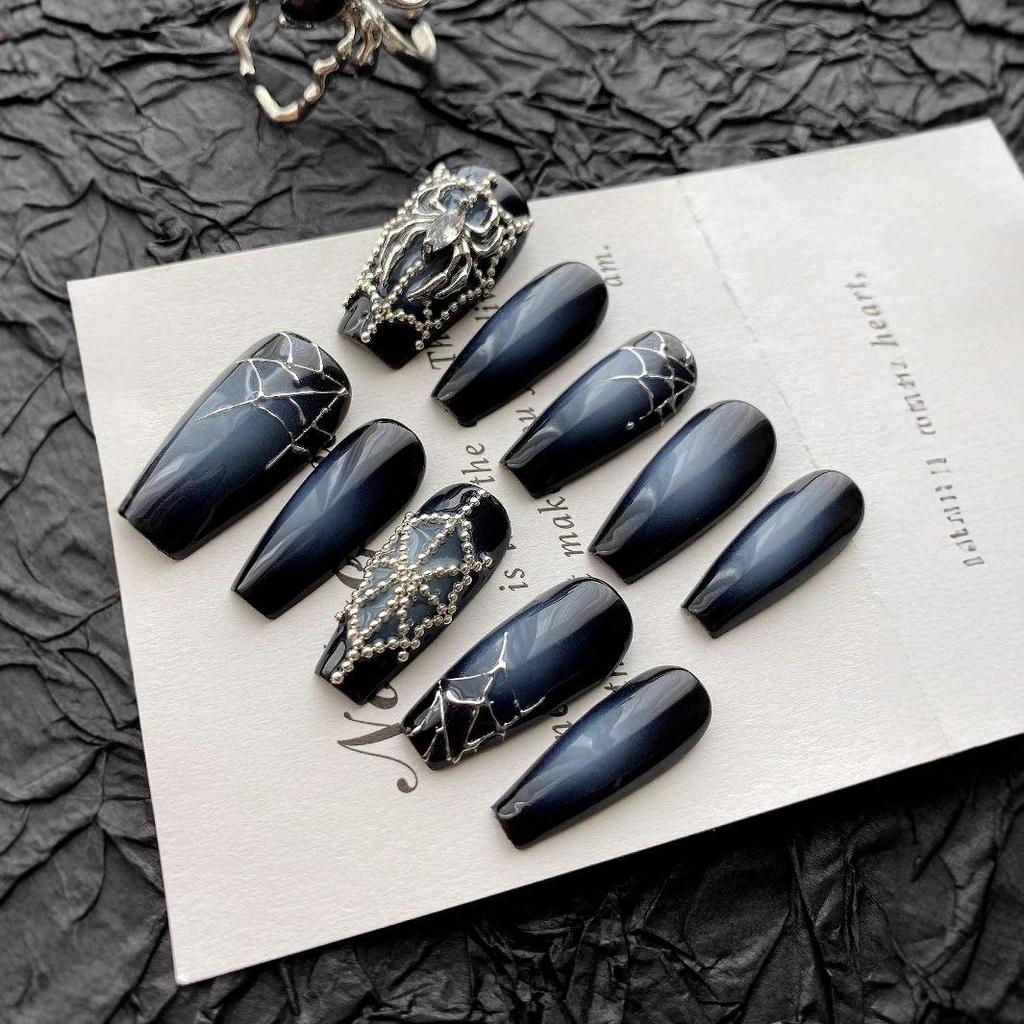 Handmade Luxury Spiderweb Nail Art Removable Patches - Xiaohongshu Hot Style