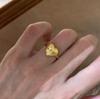 Brushed Gold Heart Ring for Women - Versatile, Fashionable, Open-Adjustable Design
