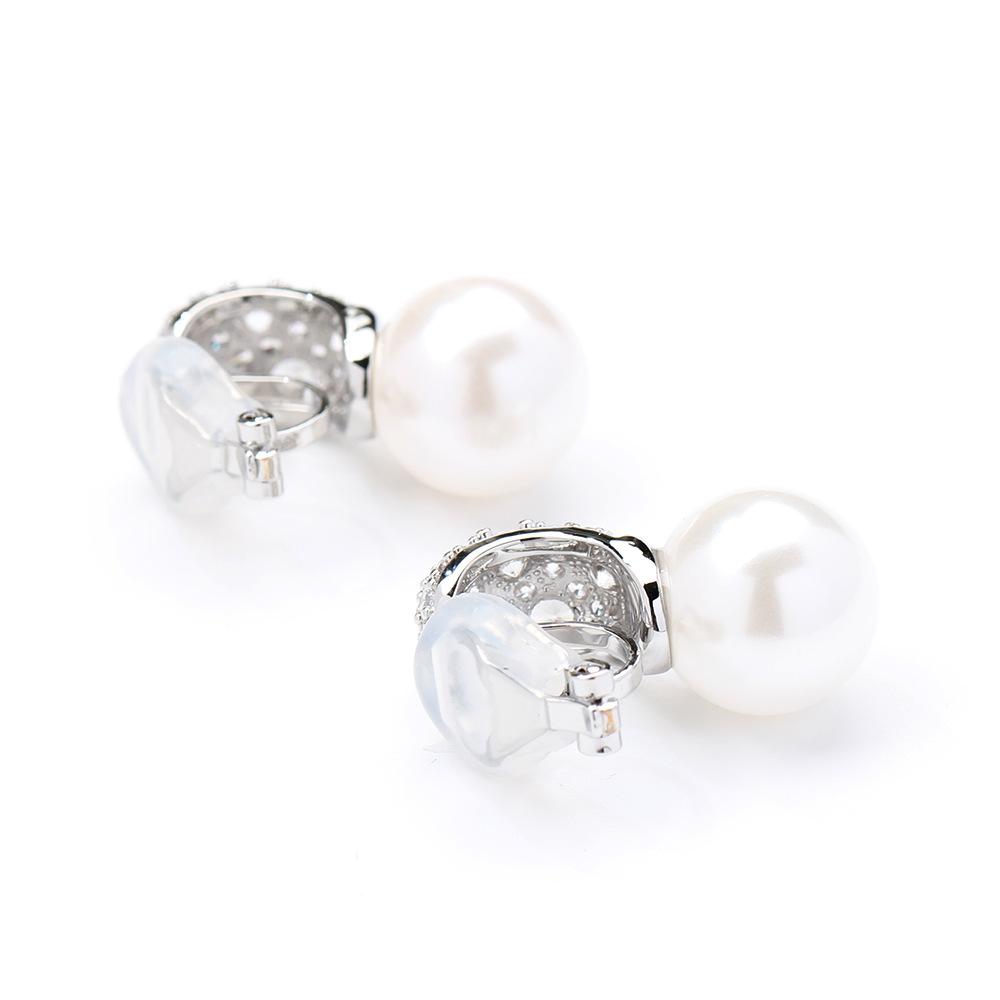 Neue Temperament Silberplattierte Steinbesetzte Perlenohrringe Einfach Vielseitig Ohrlochlose Ohrringe Ohrringe Damen Accessoires