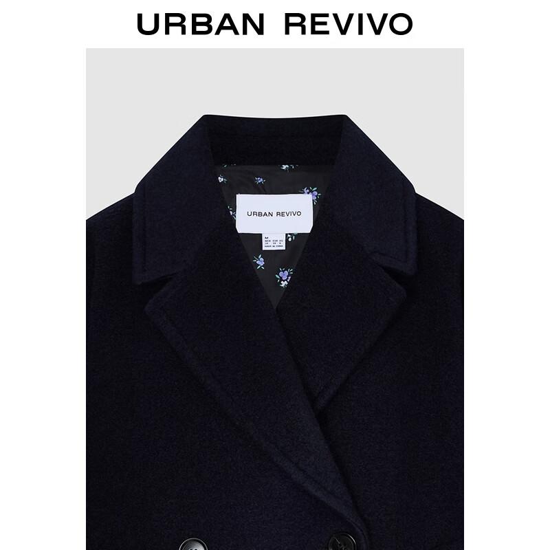 UR Women's Elegant Double-Breasted Loose Winter Coat