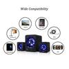 D 207 Computer Speaker USB Wired Combination Speaker Colorful LED Bass Stereo Music Player Subwoofer Speaker for
