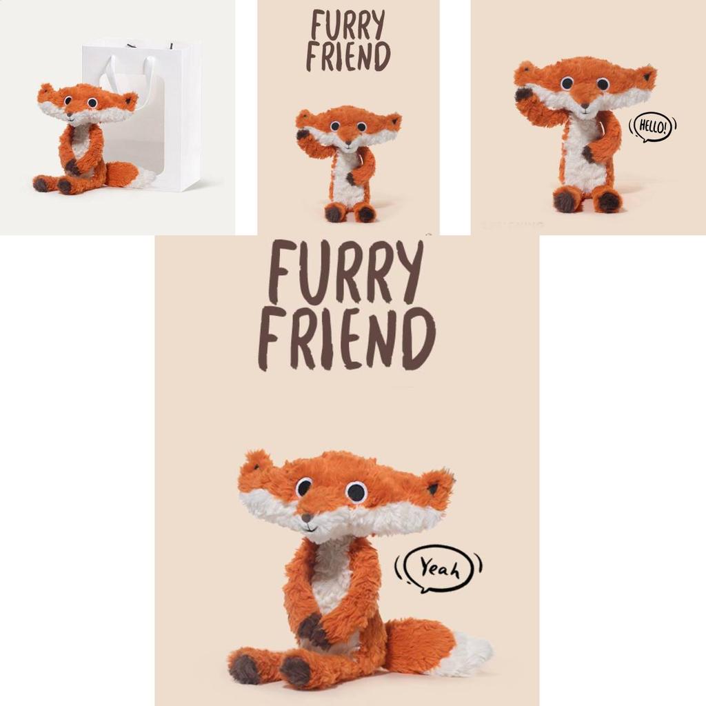 Adorable 38cm Dewar Fox Plush Toy Soft Stuffed Animal Cute Birthday Gift For Girls
