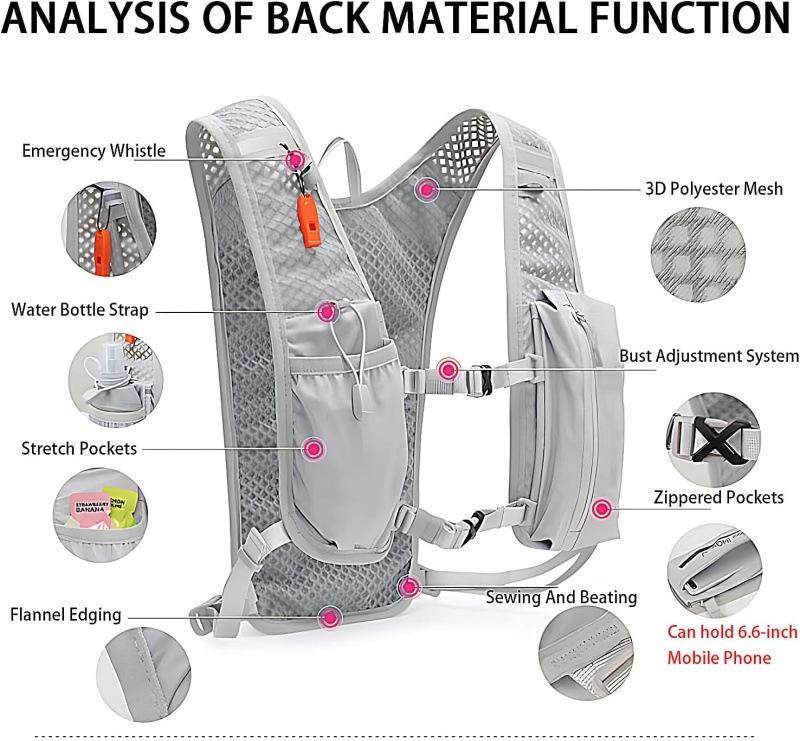 Hydration Backpack Vest –Water Bladder Lightweight Running Pack for Cycling, Hiking & Marathon, Breathable Outdoor Sports Daypack for Men Women