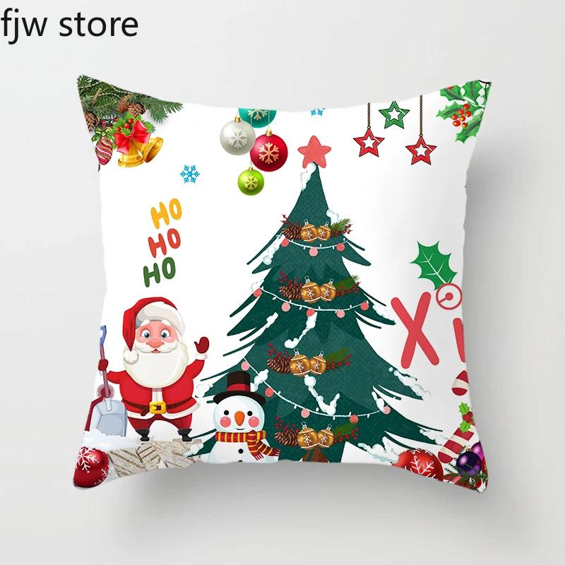 Merry Christmas and New Year Decoration Pillowcase Sofa  Ornament Office Chair Cushion Cover Hotel Home