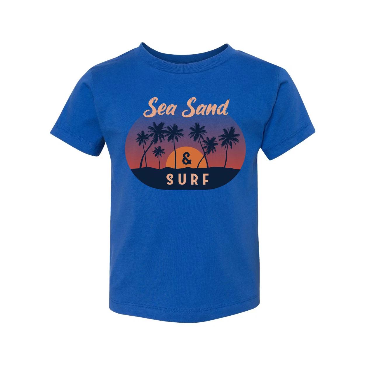 Sea Sand And Surf Palm Tree Sunset Unisex Graphic Tee XL