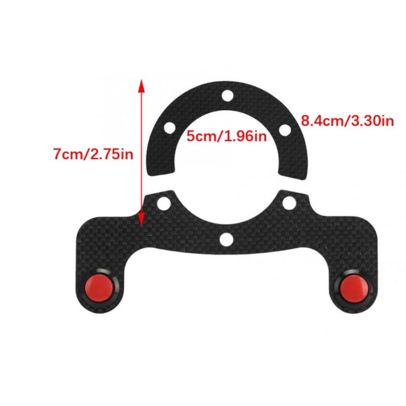 High Strength Carbon Fiber Racing Steering Wheel Horn Cover 6 Hole Pattern Ergonomic Horn Button Assembly