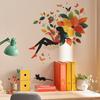 Personalized Colorful Leaf Stickers for The Bedroom Living Room Home Wall Background Beautification and Decoration of Little Girls