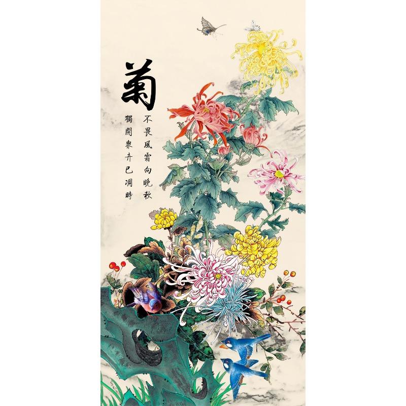 Traditionelles Chinesisches Feng Shui Pflaume Orchidee Bambus Landschaftskunst Poster Leinwandmalerei Wanddrucke Bild Wohnzimmer Heimdekor