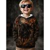 2026 Halloween Boys' 3D Graphic Skull Hoodie Pullover Long Sleeve Spring Sports Fashion Streetwear Kids 4-7 Years Hooded Casual