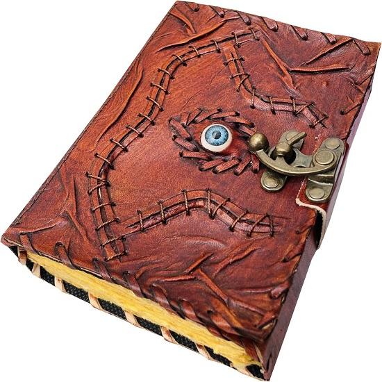 

Hocus Pocus Leather Journal Embossed Brown Notebook, Witchy Sketchbook, Gothic Diary, Wedding Gift, Handmade Spell Book