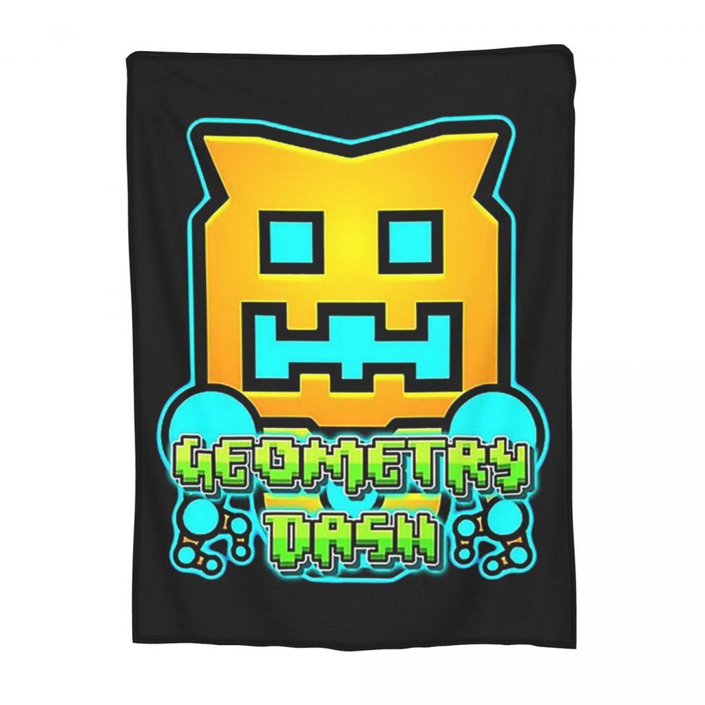 Coperta Geometry Dash per Videogioco Morbida Calda Coperta Plaid in Flanella Peluche per Letto Soggiorno Picnic Viaggio Divano di Casa
