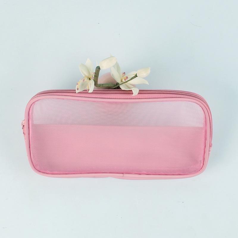 Genți de cosmetice transparente din plasă noi, geantă de machiaj neagră, mare, transparentă, organizator portabil pentru articole de toaletă de călătorie, pungă de depozitare pentru ruj