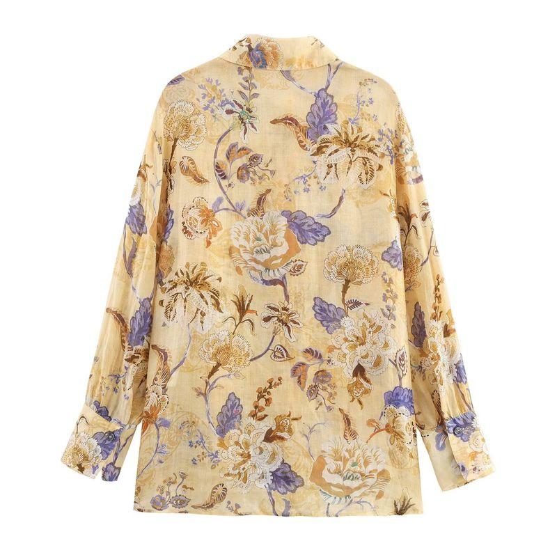Jnleaog Autumn New Women's Clothing Fashion Style French Design Blended Print Shirt 2183077