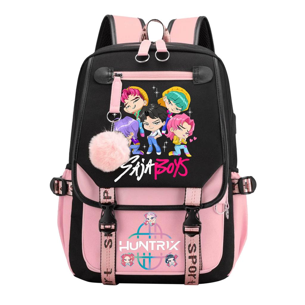 New Korean Style Campus Backpack for Women Students Anime Girl Group Movie Print Fashion Trendy Lightweight Laptop Bag