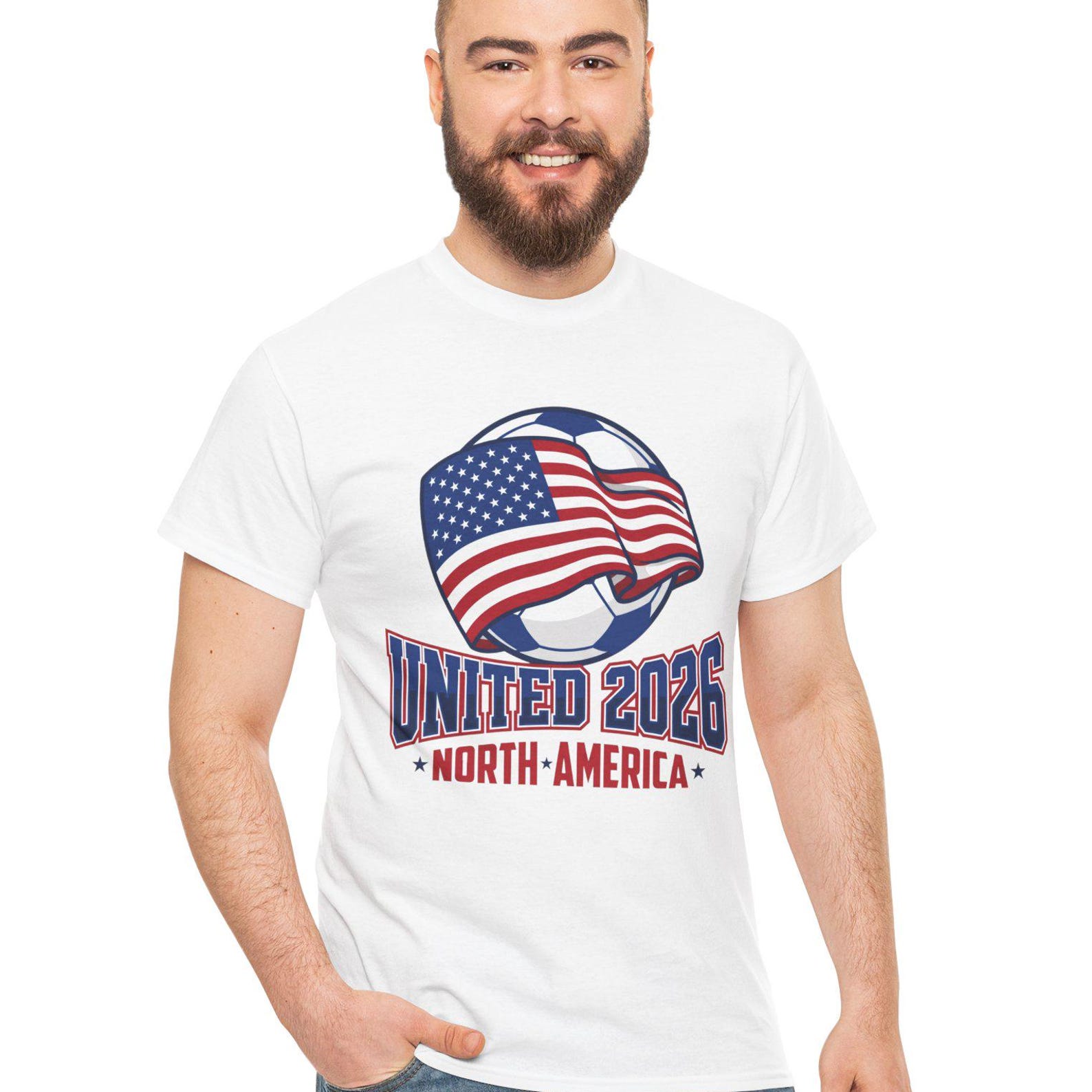 United 2026 North America Soccer Ball Tournament T-Shirt | American Flag Tee 3XL