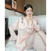 Rose Doll Collar French Sweet Ladies Pajamas Ice Silk Autumn and Winter Long Sleeve Comfortable Homewear Set