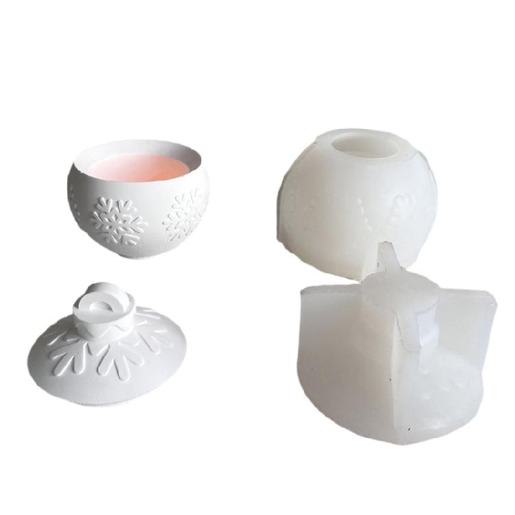 Flexible Silicone Snowball Mold Flexible Silicone Candle Holder Mold For Detailed Snowflake Sphere Designs Cups S