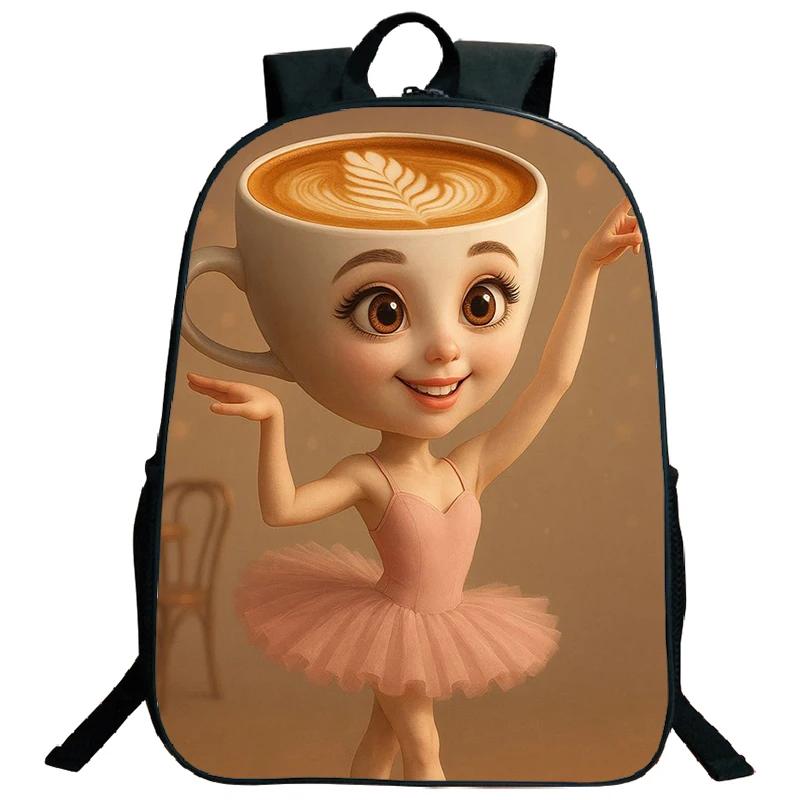 Funny Italian Brainrot Printed Backpack for Boys Girls Cappuccino Assassino Schoolbag Kids Bookbag Italian Brainrot Bags Mochila