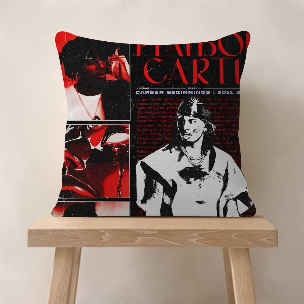 Hip Hop Rapper Star Playboi Carti cm Cushion Cover Pillow Cover Decor Pillowcase Home Pillowcase For Couch Pillow