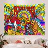 Hippie Psychic Flower Power Tapestry Pop Style Background Cloth Hippie Atmosphere Room Decoration