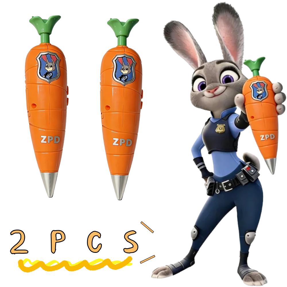 Zootopia 2 Karotten-Rekorder-Stift | Judy & Nick Stil Für Kinder | 60S Mini-Rekorder | 2-in-1 Kugelschreiber Schreibwaren|Judy Partner