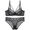 French Sexy Ultra‑Thin Sheer Lace Bra,Minimizer Brassiere for Large Bust Women