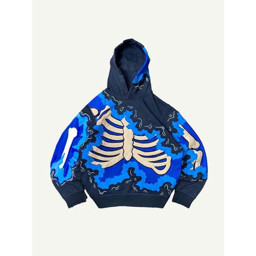 Mode Heren- en Dames Gothic Harajuku Skelet Skelet 3D Geprinte Hoodie voor Kinderen Trendy Hoodie Sweatshirt