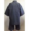 Edoten and Dyed In Small Ajiro Weave Medium Men's Shijira-ori Jinbei, Thread, Sewn, Japan, Gray, 5003GY,