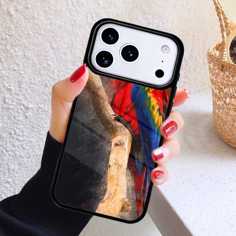 Animal Macaw Parrot Colourful Phone Case For iPhone 17 Air 16 15 14 13 12 11 Pro Max Plus