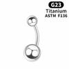Titanium Alloy Navel Ring External Thread Body Jewelry F136 Navel Stud  Body Piercing